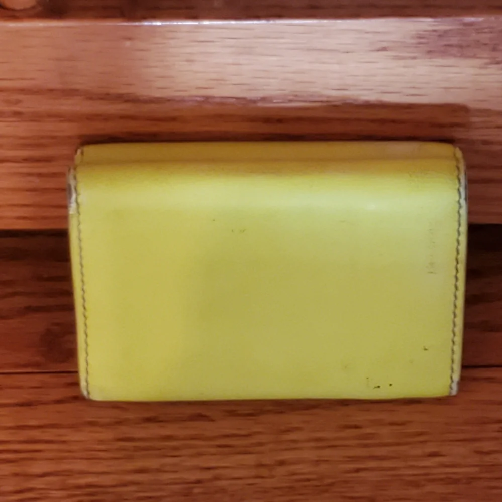 Balenciaga Yellowish Green Papier Leather Compact Wallet(Price Is Firm)